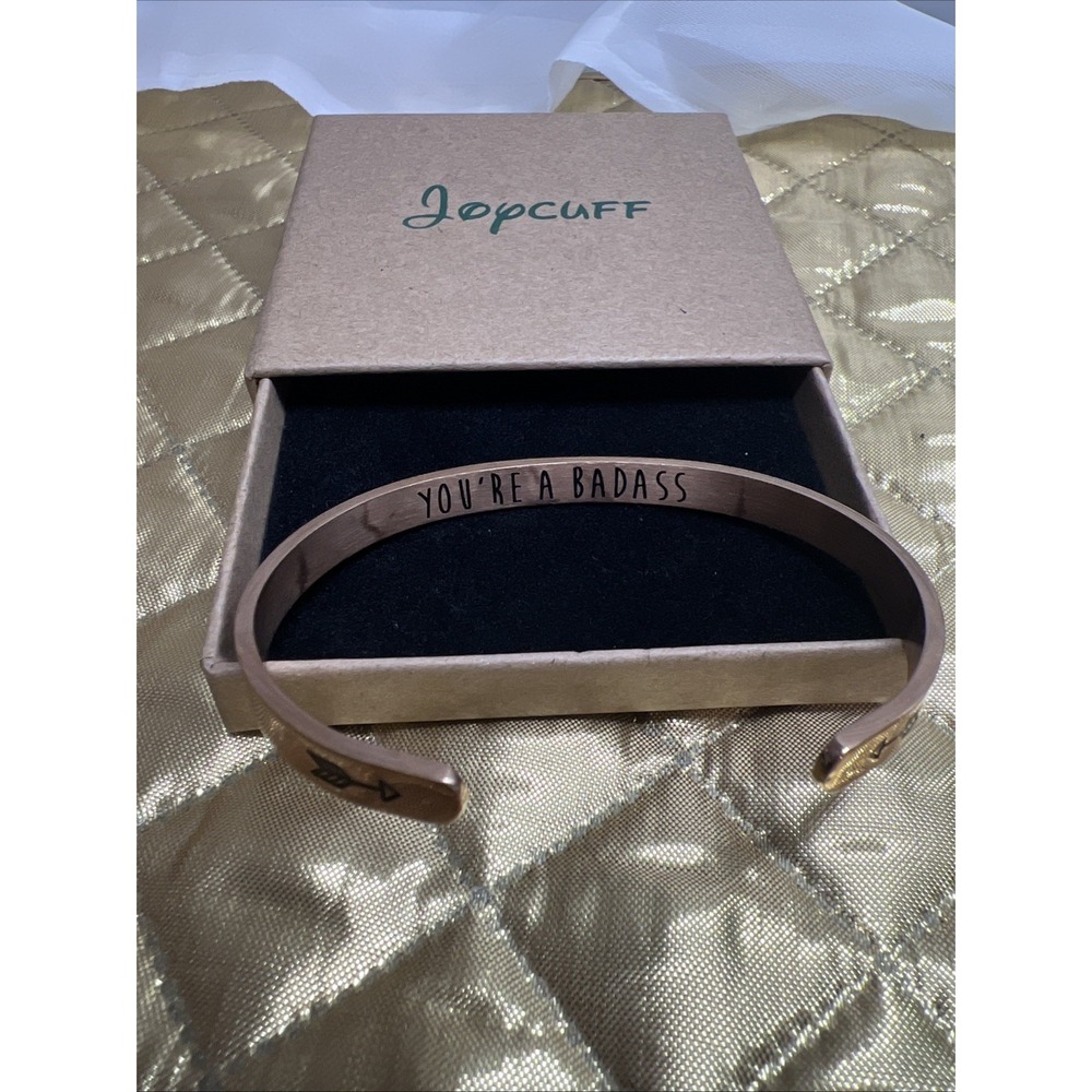 Joycuff Stainless Steel Inspirational Cuff Bracelet You're a Badass